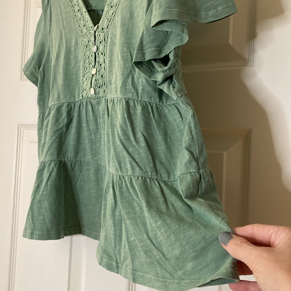 Lucky Brand green short-sleeved top size M - Picture 4 of 6